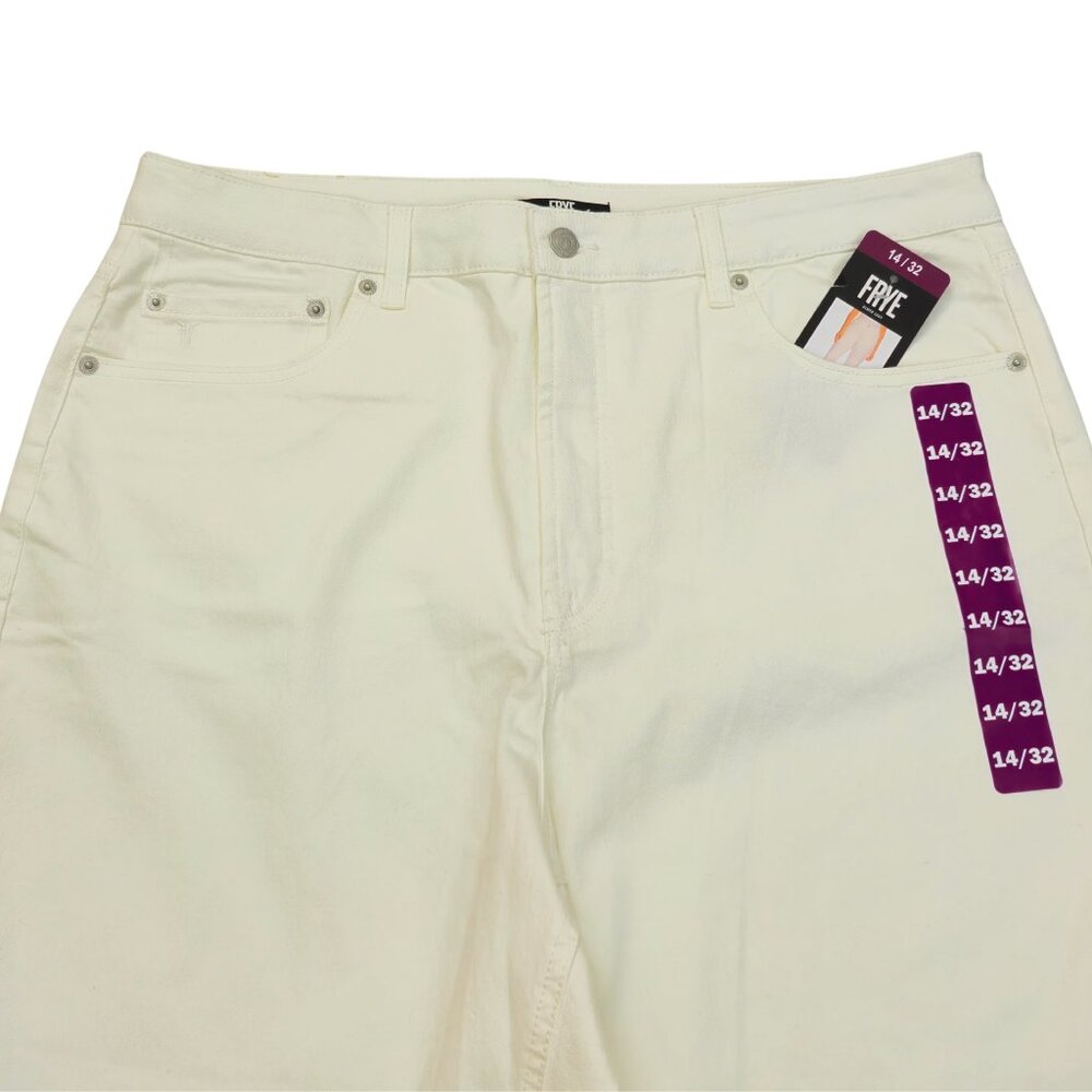 Frye NEW Women's Jeans Size 14/32 Ivory High Rise Cuffed Crop Denim - Picture 2 of 11